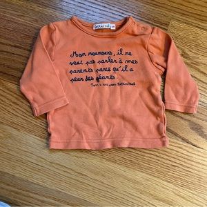 Enfandises French phrase shirt size 6 months